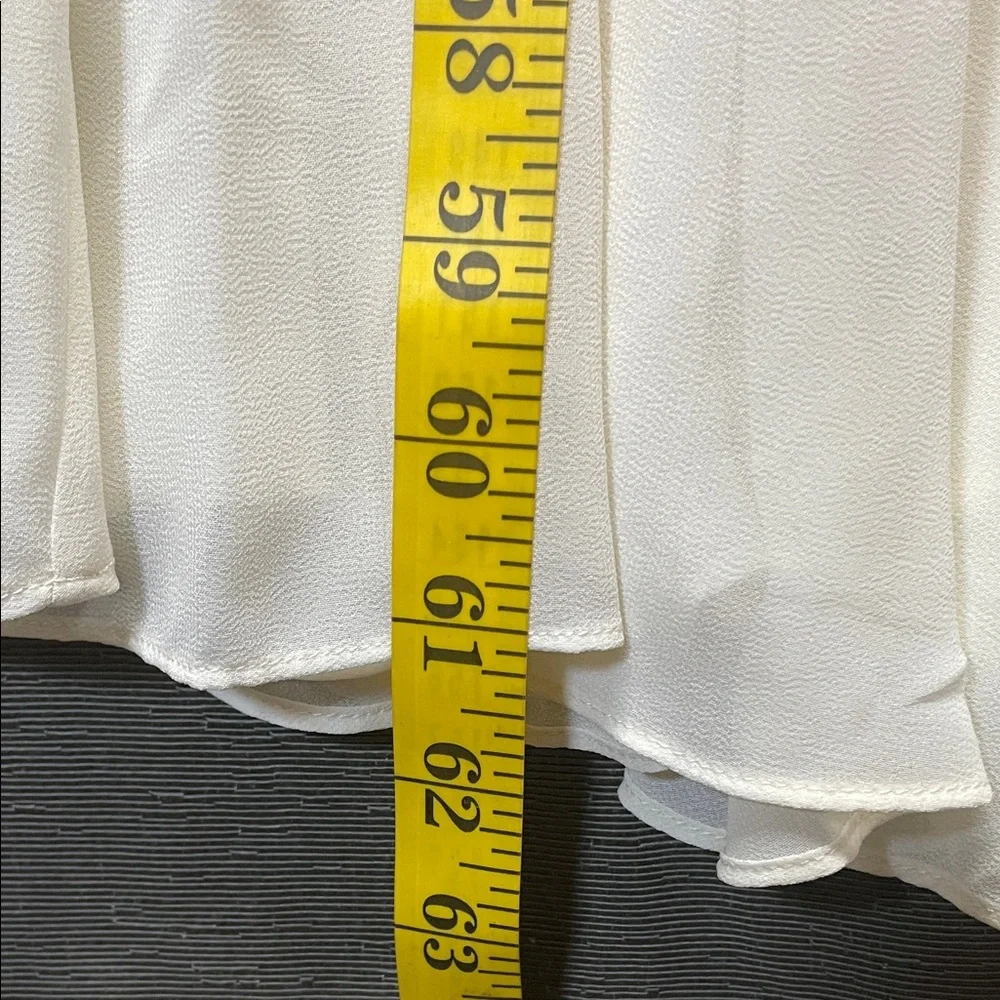 Abercrombie & Fitch Elegant plunge godet Cream Maxi‎ Dress
